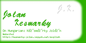 jolan kesmarky business card